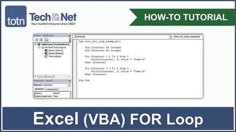 For Loop in Excel VBA (In Easy Steps) .
